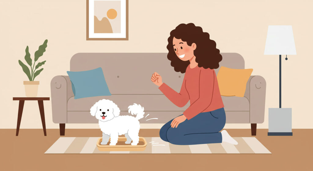 愛犬がトイレをできて喜ぶ飼い主