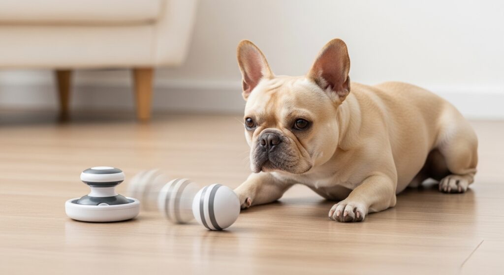 ボールで遊ぶフレンチブルドック