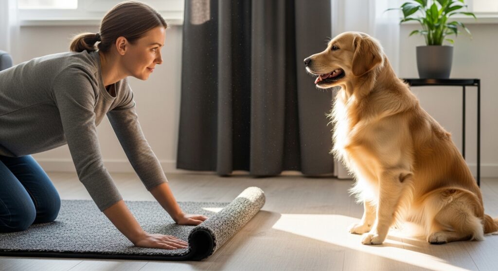 洗えるトイレシーツを敷く人